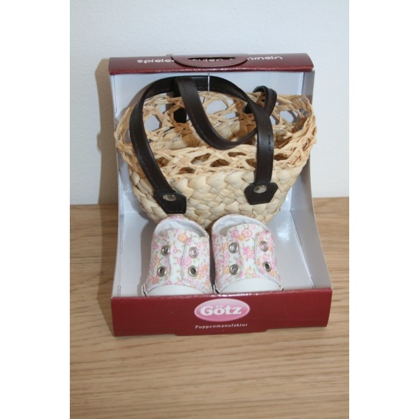 Set Panier Osier et Baskets fleuries