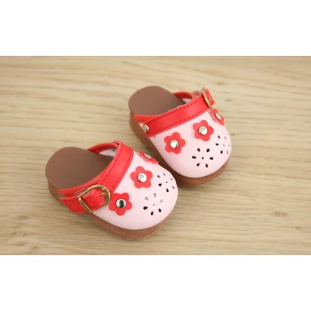 Sabots roses à fleurs