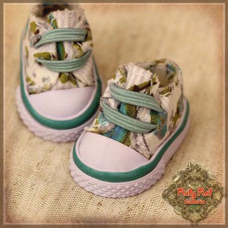 Baskets en toile à fleurs vertes pour InMotion Girl Baskets en toile à fleurs vertes pour InMotion Girl