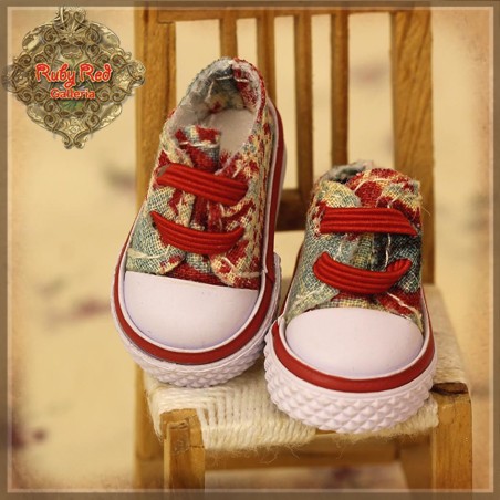 Baskets en toile à motifs rouges pour InMotion Girl Baskets en toile à motifs rouges pour InMotion Girl