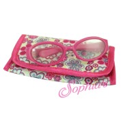 Lunettes tendance fuchsia et son étui