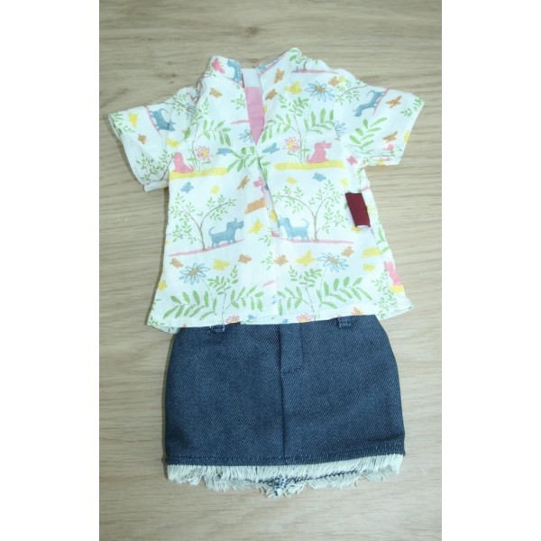 Ensemble Jupe Jeans et Blouse 