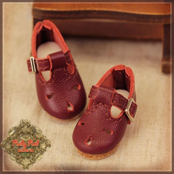 Chaussures cuir rouge grenat pour InMotion Girl