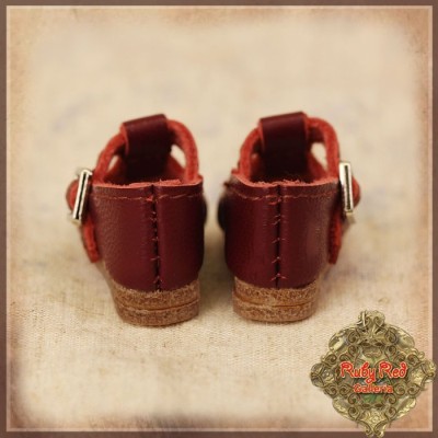 Chaussures cuir rouge grenat pour InMotion Girl