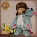Ensemble Costume Chat gris bleu pour Yu Ping