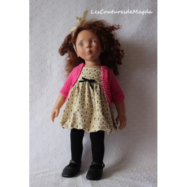 Tenue Coquille Dorée pour Poupée Zwergnase 35 Cm