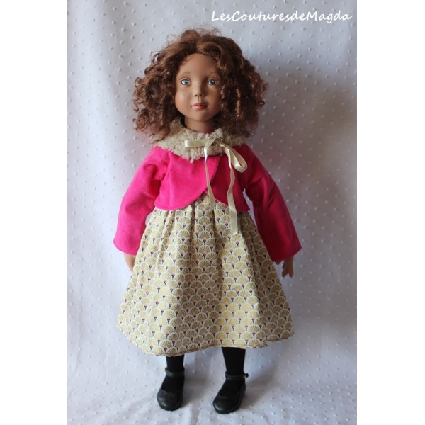 Tenue Coquille Dorée pour Poupée Zwergnase 50 Cm