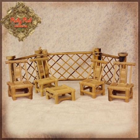Set Table et Chaises bambou, ainsi que la barrière
