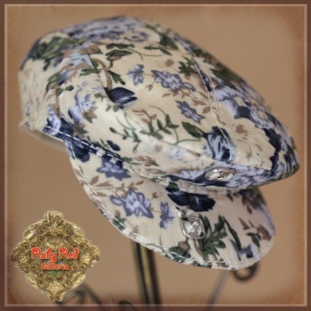 Casquette plate fleurie pour poupée Rubyred 30 Cm