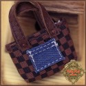 Sac toile à carreaux pour poupée Ten Ping 20 Cm