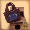 Sac toile à carreaux pour poupée Ten Ping 20 Cm