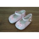 Ballerines roses à noeud vernies