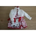 Ensemble Robe à coeurs et Gilet pour Poupée 45-50 Cm