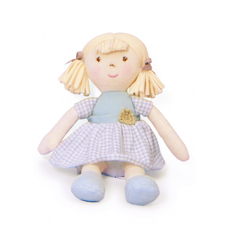 Andreu Toys – Muñeca Katty De 26 Cm Con Vestido Floral, Pelo Castaño Con Trenzas, Lavable A Mano, Ideal Para Niños De 1 Mes En Adelante (Bonikka Lil’ Katty)