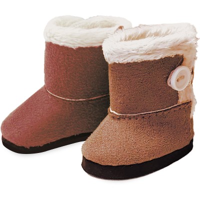 Bottes cognac fourrées poupée Finouche - Petit Collin