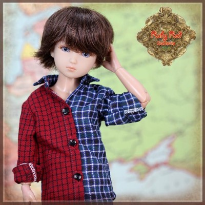 Tenue Boy Style Veste bleue et Jeans pour poupée Rubyred 30 Cm