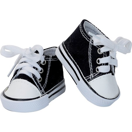 Baskets noires à lacets pour poupees Finouche - Petit Collin Baskets noires à lacets pour poupees Finouche - Petit Collin