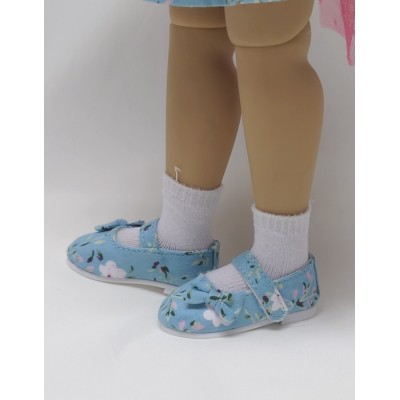 Chaussures Maryjane bleues fleuries Capucine pour Fashion Friends Ruby Red