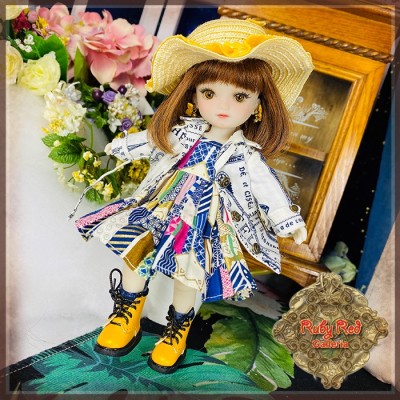 Ensemble Robe printanière et Chapeau de paille Little Sophie