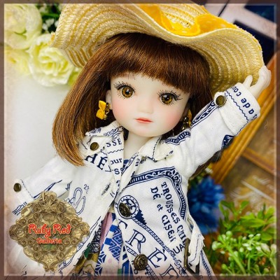 Ensemble Robe printanière et Chapeau de paille Little Sophie