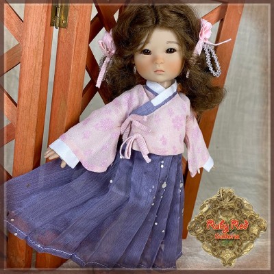 Ensemble Veste rose et jupe bleue pour Ten Ping InMotion Girls
