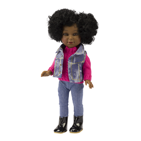 Paulina africaine Pull fuchsia et Jeans - Vestida de Azul Paulina africaine Pull fuchsia et Jeans - Vestida de Azul