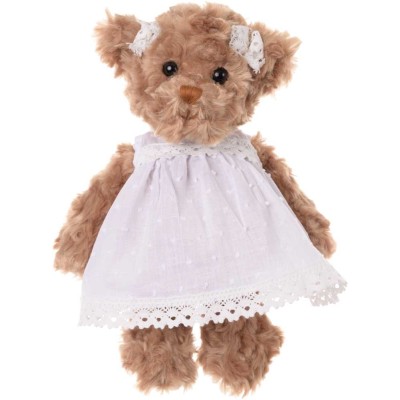 Peluche Ours Hedvig Robe blanche 25 cm - Bukowski