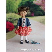 Tenue Maline pour poupée Boneka - Magda Dolls Creations