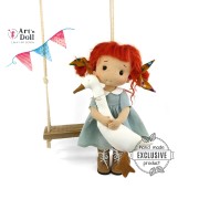 Poupée Joséphine et son Oie en Coton Bio 38 cm - Art 'n Doll