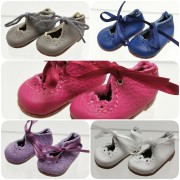 Boneka poupées-Chaussure Lacée 105 x div couleurs/Lace Up Shoes Size 105x var Col 