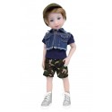 Silver duo denim for Siblies Doll - Ruby Red