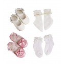 Set 2 paires de Chaussures blanches et roses Goody Two pour Siblies Ruby Red