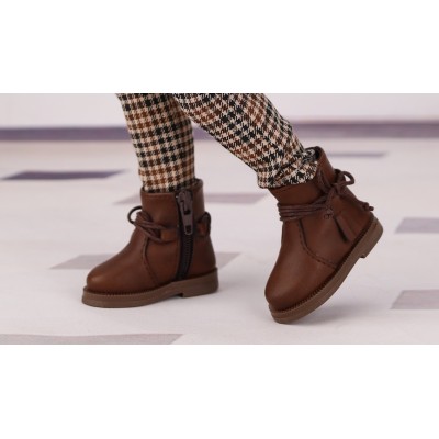 Bottines en cuir brun Violette pour Fashion Friends Ruby Red