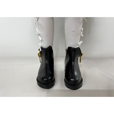 Bottines en cuir noir Lilly pour Fashion Friends Ruby Red