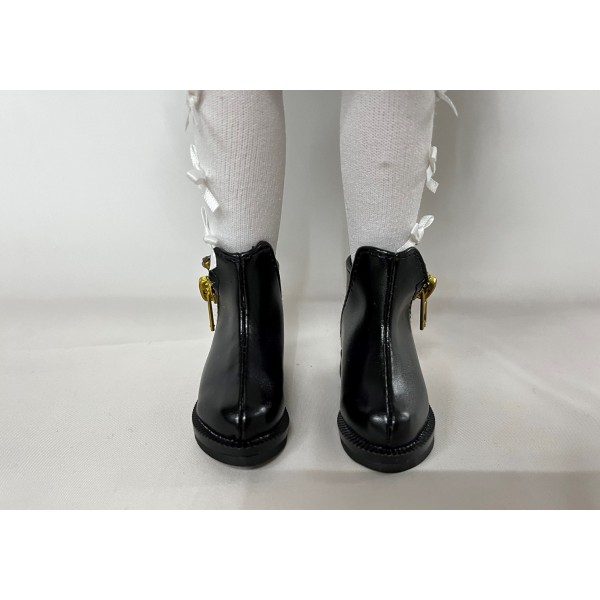 Bottines en cuir noir Lilly pour Fashion Friends Ruby Red