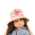 Chapeau de paille naturel pour Poupée 46-50 Cm