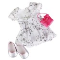Set Robe Rose et Sac blanc pour Poupée 42-50 Cm 