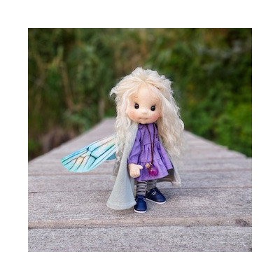 Petite Poupée articulée Talisman Amethyst Fairy Coton Bio - Art and Doll