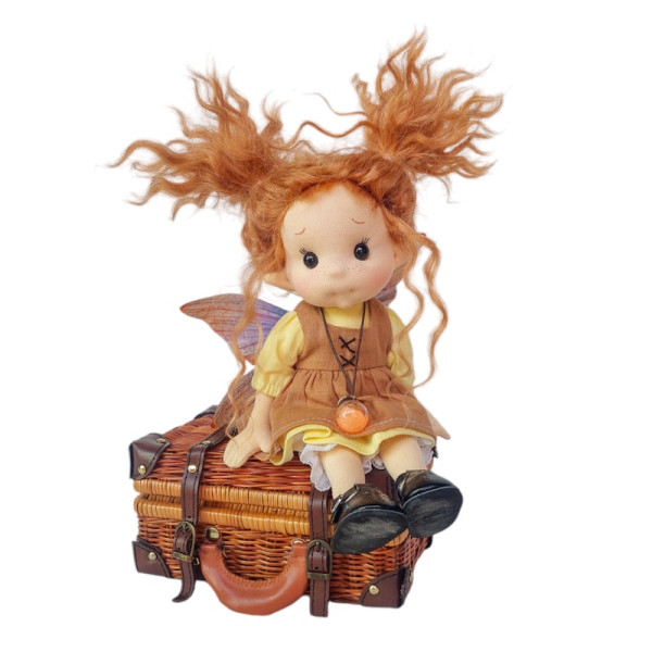 Small Talisman Honey Fairy Organic Cotton Articulated Doll - Art and Doll