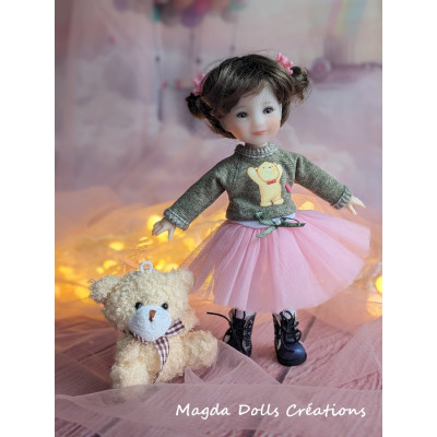 Tenue Léa-Rose pour poupée Ten Ping - Magda Dolls Creations