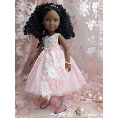 Raspberry Macaron Party Outfit for Fashion Friends Doll
