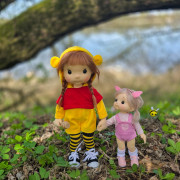 Duo Poupées articulées Winie et Mini Coton Bio - Art and Doll