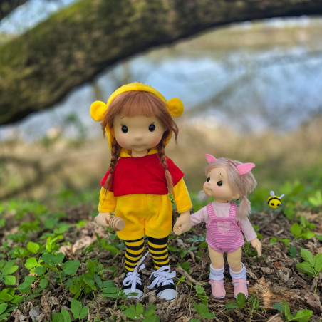 Duo Poupées articulées Winie et Mini Coton Bio - Art and Doll Duo Poupées articulées Winie et Mini Coton Bio - Art and Doll