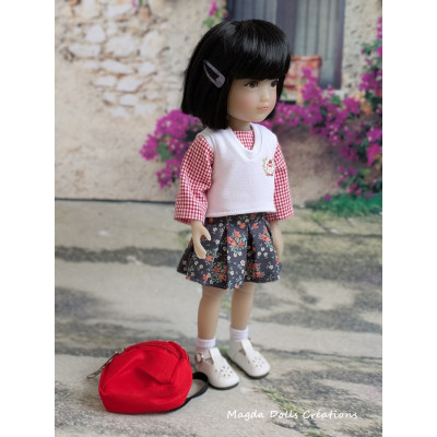 Tenue L'école du petit Chaperon rouge pour poupée Siblies