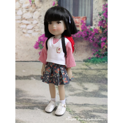 Tenue L'école du petit Chaperon rouge pour poupée Siblies