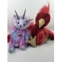 Duo Phoenix Firebird et Licorne Tricorn - Charlie Bears Peluche