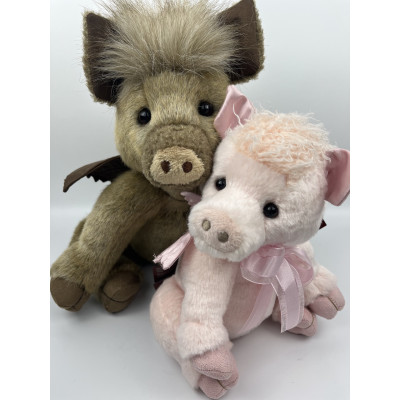 Duo Sanglier Hogwash et Cochon Pigasus - Charlie Bears Peluche