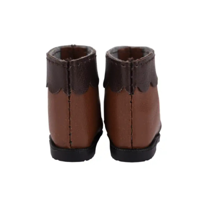 Boots bruns bicolores à noeud pour Mori Lolli