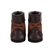 Boots bruns bicolores à noeud pour Mori Lolli