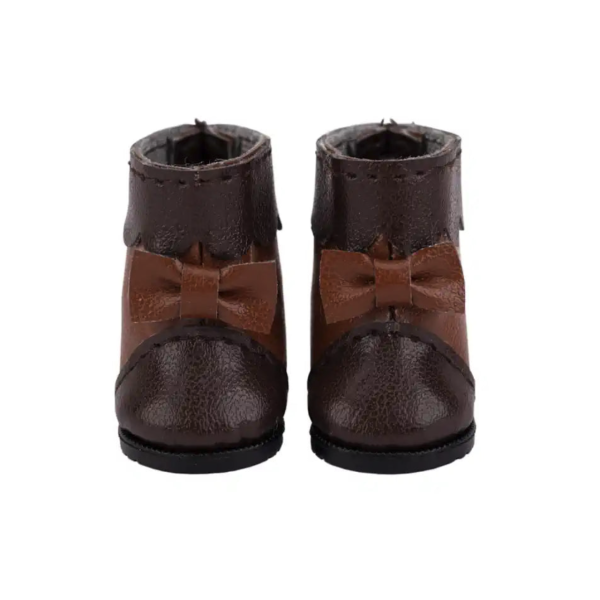 Boots bruns bicolores à noeud pour Mori Lolli